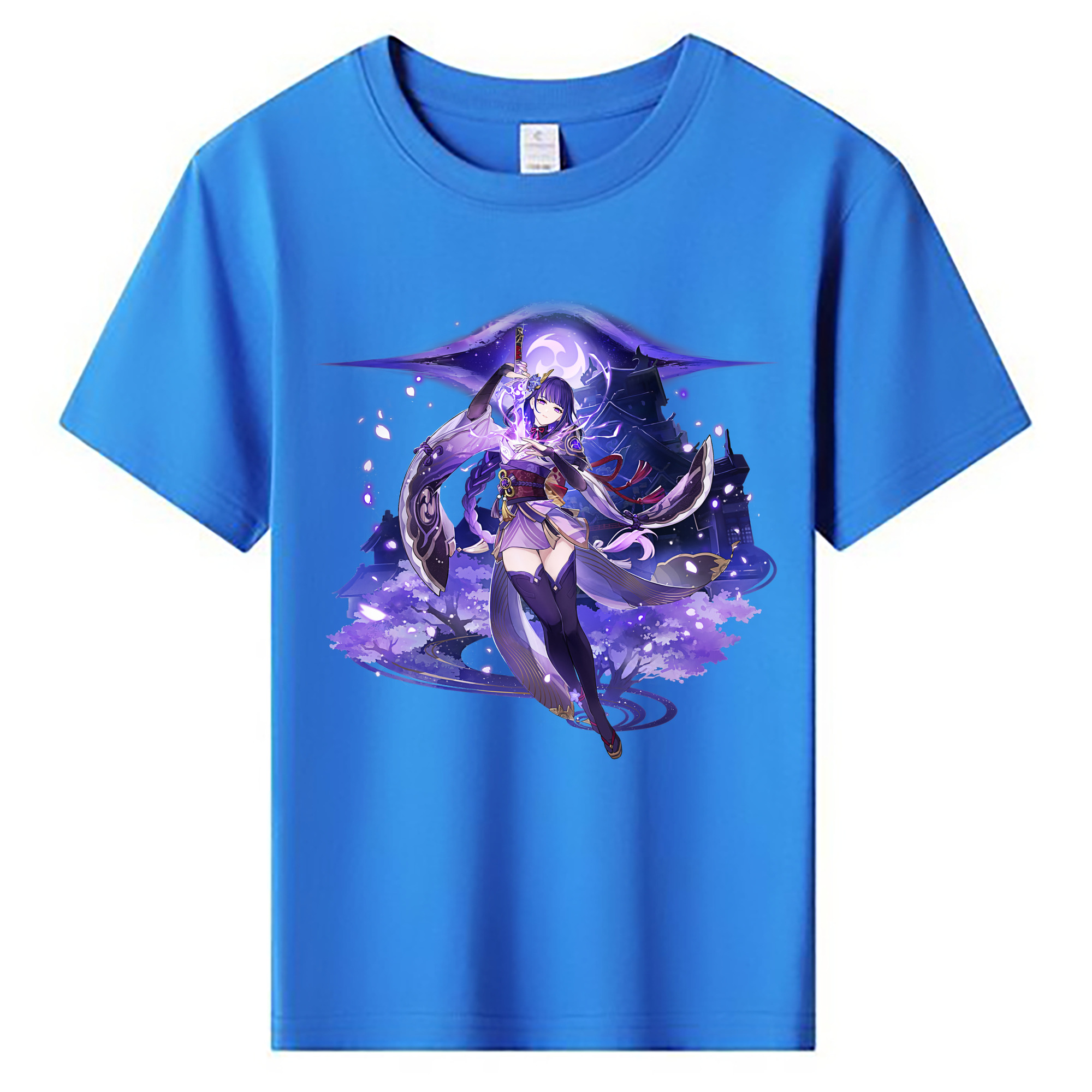 げんし神 雷電将軍 らいでんしょうぐん genshin Raiden Shogun 綿100％キッズTシャツ（フロントプリント）